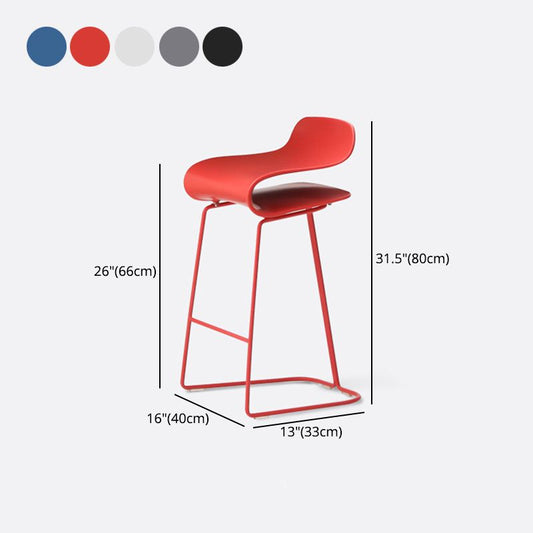 Contemporary Footrest Low Back Barstool Plastic Matte Finish Coffee Shop Stool Clearhalo 'Bar Furniture' 'Bar Stools' 'bar_stools' 'furn' 'furn_bar_stools' 'Furniture' 'furniture_bar_stools' 'Kitchen & Dining Furniture' 1200x1200_59a59c55-93b8-4fa3-bfc9-390c5ccc7fda