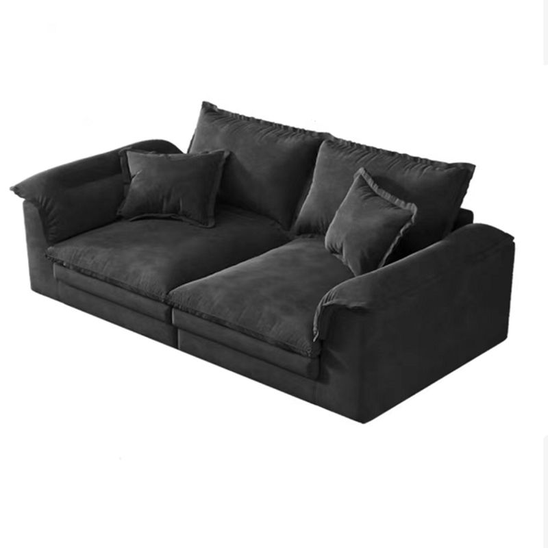 Contemporary Grey Loose Back Sofa & Chaise Pillow Top Arm Sofa - 29.92" H