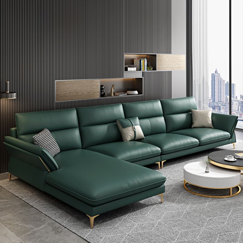 Modernismo sofá seccional cojín de brazo acampanado sofá seccional