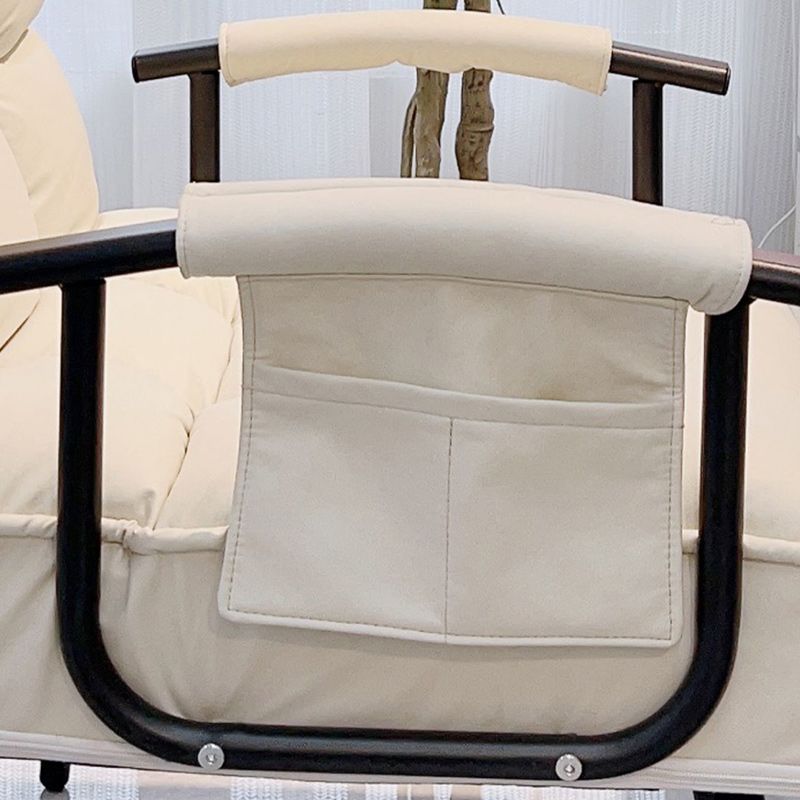 Standard manuale di reclinabile singolo in metallo contemporaneo con cuscino toss