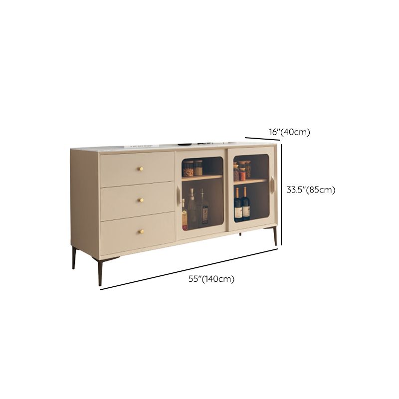 Server a buffet di pietra per tavolino a buffet contemporanei con cassetti per sala da pranzo