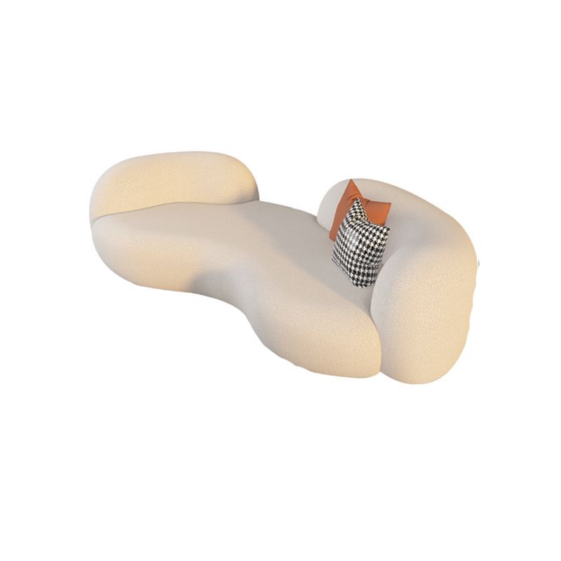 Contemporary Tuxedo Arm Sofa Fabric Loose Back Settee in White Clearhalo 'furn' 'furn_sofas' 'Furniture' 'Living Room Furniture' 'Sofa' 'sofas' 1200x1200_59a87067-377b-4706-9f7a-c27d3763ff48