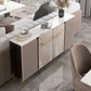 Stone Credenza Contemporary Style Adjustable Shelving Server with Cabinets and Drawers Clearhalo 'buffet_sideboard' 'Buffets & Sideboards' 'furn' 'furn_buffet_sideboard' 'Furniture' 'Kitchen & Dining Furniture' 1200x1200_59a8d234-3158-485e-8657-e20d65f131df