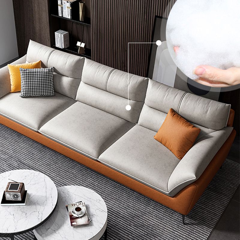 Sofá/seccional de brazo de almohada de cuero de piel sintética con manchas con manchas resistentes a las manchas