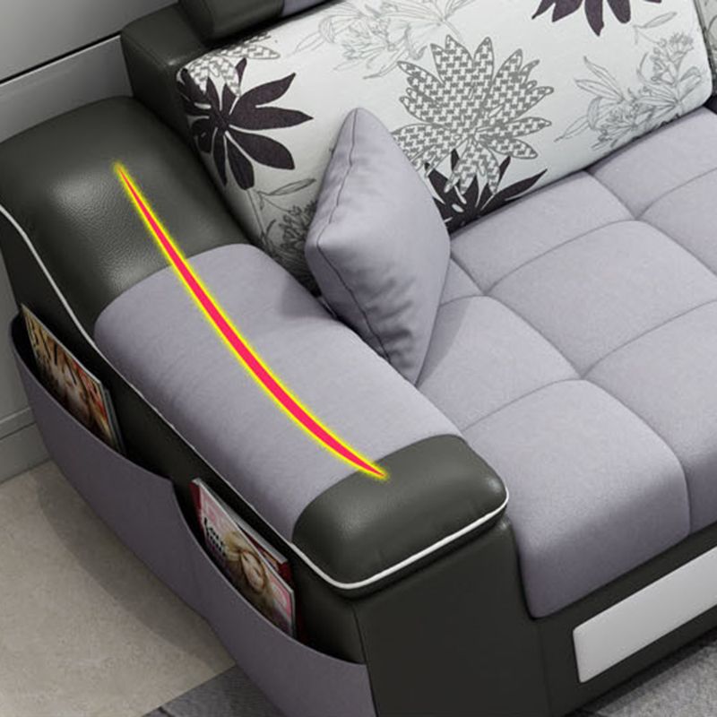 Pillow Top Arm Modular Settee Furniture 3-seater Sofa and Chaise with Pillows Clearhalo 'furn' 'furn_sectionals' 'Furniture' 'furniture_sectionals' 'kitchen' 'kitchen_sectionals' 'Living Room Furniture' 'Sectionals' 1200x1200_59a9919a-281c-400f-a405-4de63ffd8664