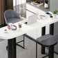 Table de bar de 1/3 pièces moderne Table de comptoir en pierre avec tabourets hauts