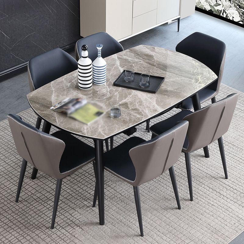 Modern Sintered Stone Dining Table Set 1/6 Pieces Dining Set for Home Clearhalo 'Dining Room Sets' 'Dining Tables & Seating' 'dining_room_set' 'furn' 'furn_dining_room_set' 'Furniture' 'furniture_dining_room_set' 'Kitchen & Dining Furniture' 1200x1200_59ab1242-564e-4c84-9cba-0977820a9f78