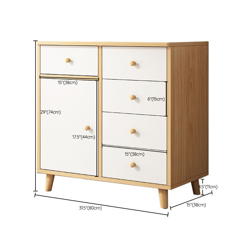 Modern Rectangle Storage Cabinet with Drawer Wooden Accent Cabinet