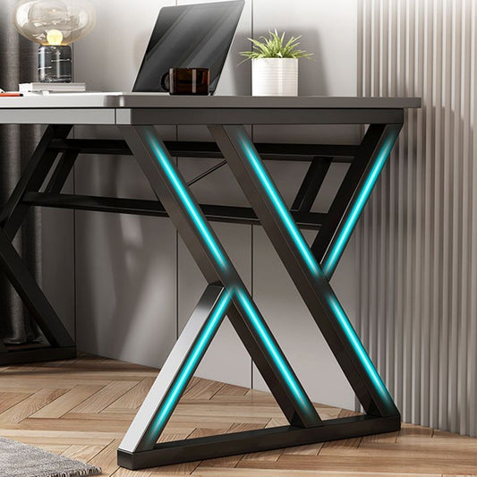 29.53 "H Industrieel Office Desk Antieke afwerking gebogen computerbureau