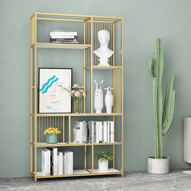 Gold and Black Etagere Bookshelf Scandinavian Iron Bookshelf for Home Office Clearhalo 'Bookcases' 'furn' 'furn_bookcases' 'Furniture' 'furniture_bookcases' 'Office Furniture' 1200x1200_59b031fe-529d-4490-8a47-01172ce1ba59