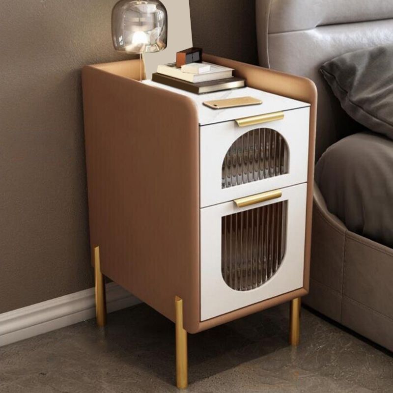 Modern de la mesa nocturna de la mesa de acento de piedra con cajones