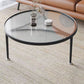Contemporary Round Glass to Table with 3 Iron Legs Coffee Cocktail Table Clearhalo 'Coffee & Accent Tables' 'Coffee Tables' 'coffee_tables' 'furn' 'furn_coffee_tables' 'Furniture' 'Living Room Furniture' 1200x1200_59b182ff-075e-47f2-807b-78576e881ad4