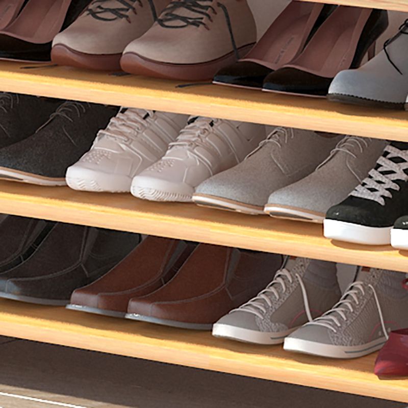 Banco moderno della metà del secolo da 13,78 pollici in panchina in legno di gomma con spazio per le scarpe