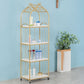 Glam Antique Finish Shelf Bookcase Metal Standard Bookshelf with Rectangular Shelves