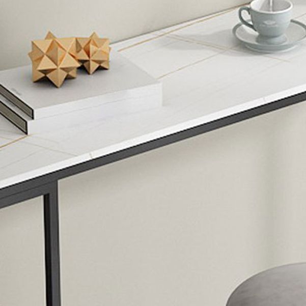 White Top Bar Table Traditional Luxury Rectangle Bar Table with Trestle Base Clearhalo 'Bar Furniture' 'Bar Tables' 'bar_tables' 'furn' 'furn_bar_tables' 'Furniture' 'furniture_bar_tables' 'Kitchen & Dining Furniture' 1200x1200_59b4979b-1af4-4559-a35c-4873f72db592