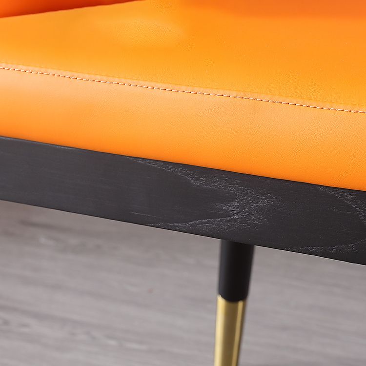 Silla de comedor de cuero para comedor de espalda abierta de espalda para el hogar para el hogar