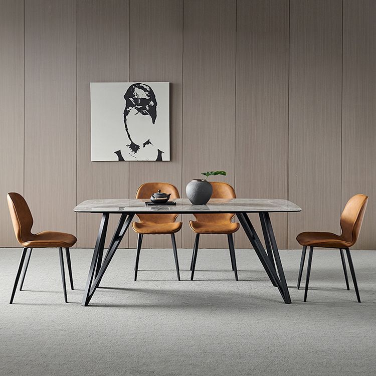 Sintered Stone Modern Rectangle Dining Table Grey Stone Top Table with 4 Legs Clearhalo ' dining_table' 'Dining Tables & Seating' 'Dining Tables' 'furn' 'furn_dining_table' 'Furniture' 'furniture_dining_table' 'Kitchen & Dining Furniture' 'kitchen&dining_furn' 'kitchen' 'kitchen_dining_table' 1200x1200_59b6c81f-909c-47ab-8166-534fadad95f9