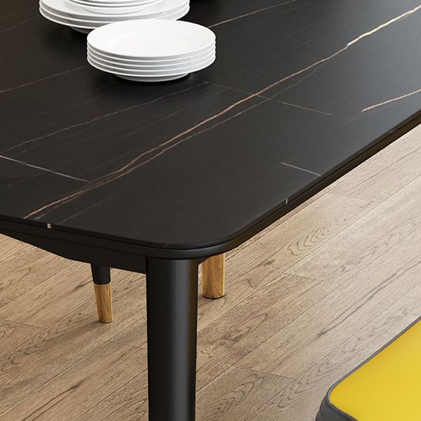 Contemporary Rectangle Dining Room Table Sintered Stone Table with 4 Black Legs Clearhalo ' dining_table' 'Dining Tables & Seating' 'Dining Tables' 'furn' 'furn_dining_table' 'Furniture' 'furniture_dining_table' 'Kitchen & Dining Furniture' 'kitchen&dining_furn' 'kitchen' 'kitchen_dining_table' 1200x1200_59b72a66-bc48-45a6-acdf-93595ddcd200