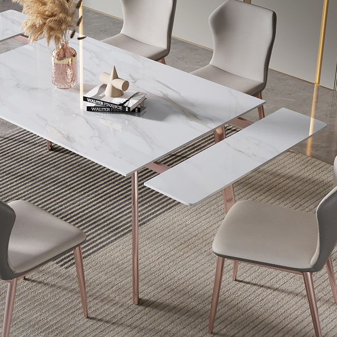 Modern Sintered Stone Top Dining Set Extendable 1/4/5/7 Pieces Dining Room Table Set Clearhalo 'Dining Room Sets' 'Dining Tables & Seating' 'dining_room_set' 'furn' 'furn_dining_room_set' 'Furniture' 'furniture_dining_room_set' 'Kitchen & Dining Furniture' 1200x1200_59b8e00a-58d3-413e-a072-e3d4b178a7bc