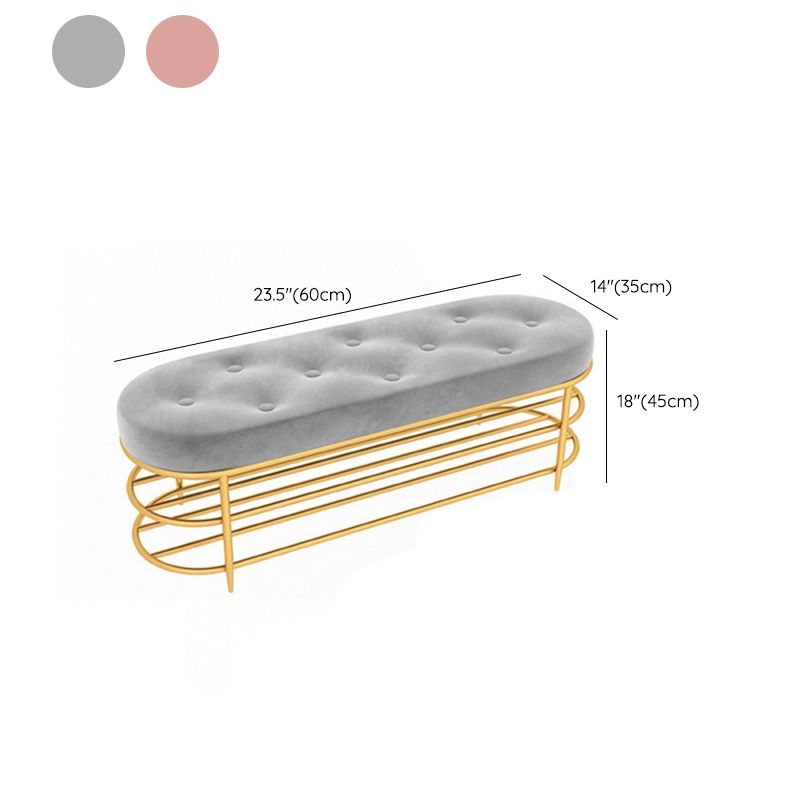 13.65-inch W Modern Entryway Bench Cushioned Metal Seating Bench Clearhalo 'Benches' 'Chairs & Seating' 'furn' 'furn_benches' 'Furniture' 'Living Room Furniture' 1200x1200_59b94d0a-a1ce-4495-872c-6b7b56144c40