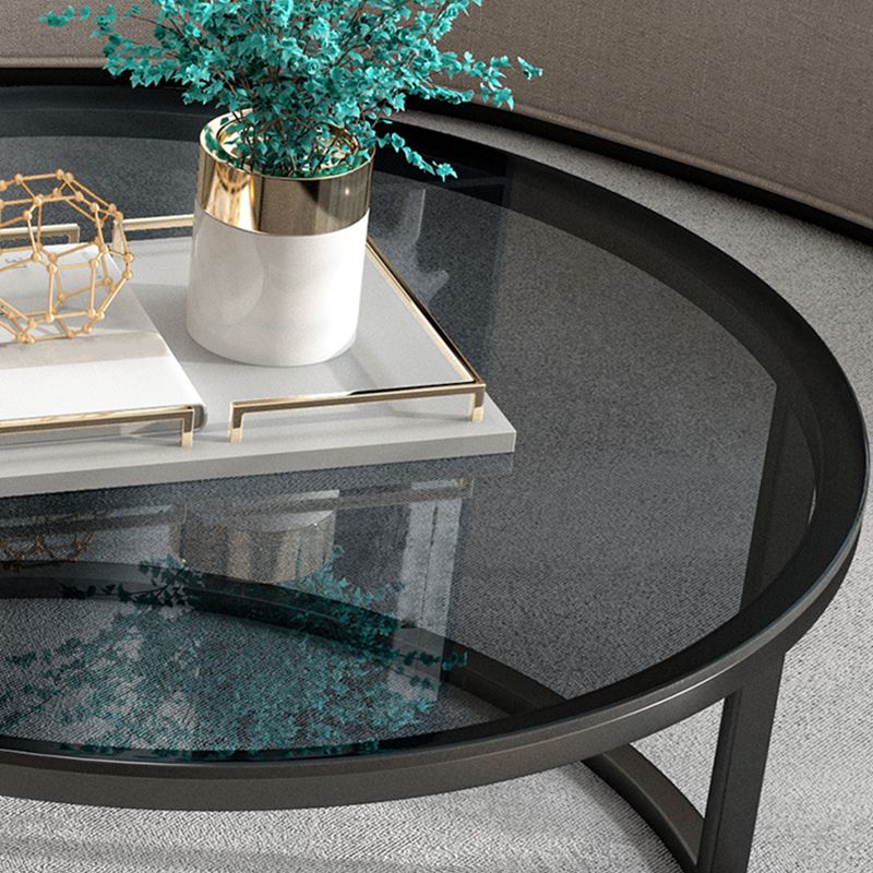 Rahmen-Basis-Design, runder Glas-/Kunsttisch, Couchtisch mit Metallbasis