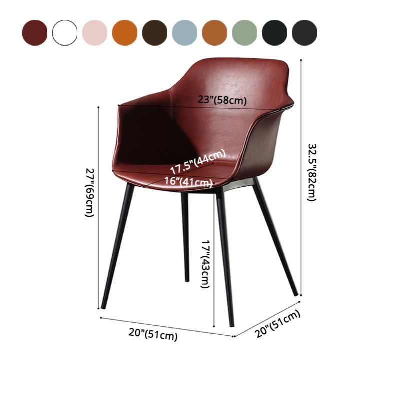 Contemporary Style Dining Chair Arm Metal Side Parsons Chairs for Kitchen Clearhalo ' kitchen&dining_furn' 'Dining Chairs' 'Dining Tables & Seating' 'dining_chair' 'Furniture' 'furniture_dining_chair' 'Kitchen & Dining Furniture' 'kitchen' 1200x1200_59bcd7f9-d9b2-45ab-9209-cfd4ad6ebd61