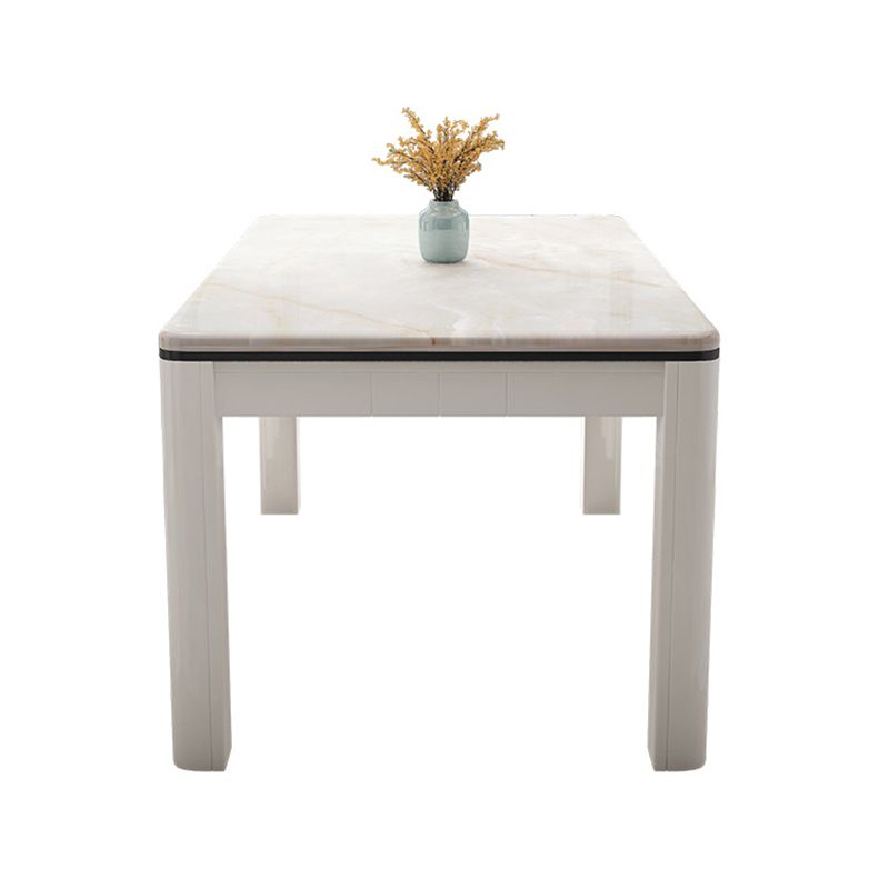 Mid-Century Home Marble Dining Table Rectangle Shape Table with 4 Legs Base Clearhalo ' dining_table' 'Dining Tables & Seating' 'Dining Tables' 'furn' 'furn_dining_table' 'Furniture' 'furniture_dining_table' 'Kitchen & Dining Furniture' 'kitchen&dining_furn' 'kitchen' 'kitchen_dining_table' 1200x1200_59bd6f7a-2568-4727-a452-570ae6f99c41