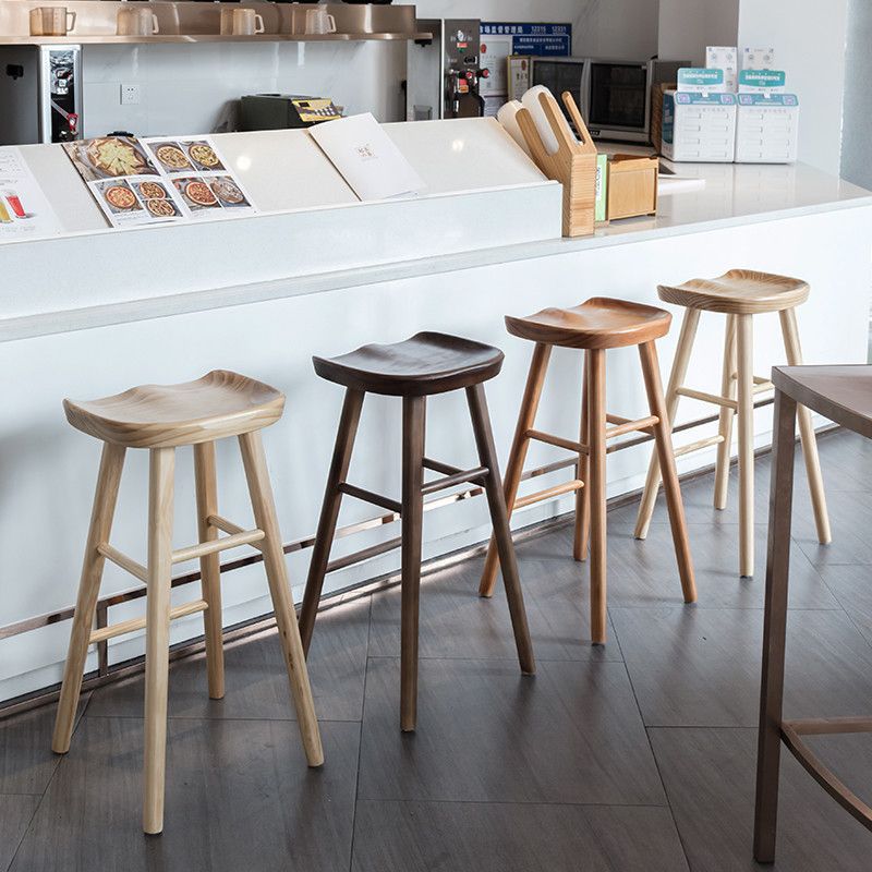 Industrial Wood Simple Barstool Indoor Tall Stool with Contoured Seat Clearhalo 'Bar Furniture' 'Bar Stools' 'bar_stools' 'furn' 'furn_bar_stools' 'furniture_bar_stools' 'Kitchen & Dining Furniture' 'kitchen&dining_furn' 'kitchen' 'kitchen_furn' Furniture' 1200x1200_59bdc4f7-dfba-4f45-bd6a-2c5ad95525c0