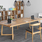 Natural Dining Table Contemporary Style Solid Wood Rectangle Dinner Table