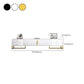 Console multimediale moderna per TV in marmo con contenitore chiuso e gambe in metallo per soggiorno