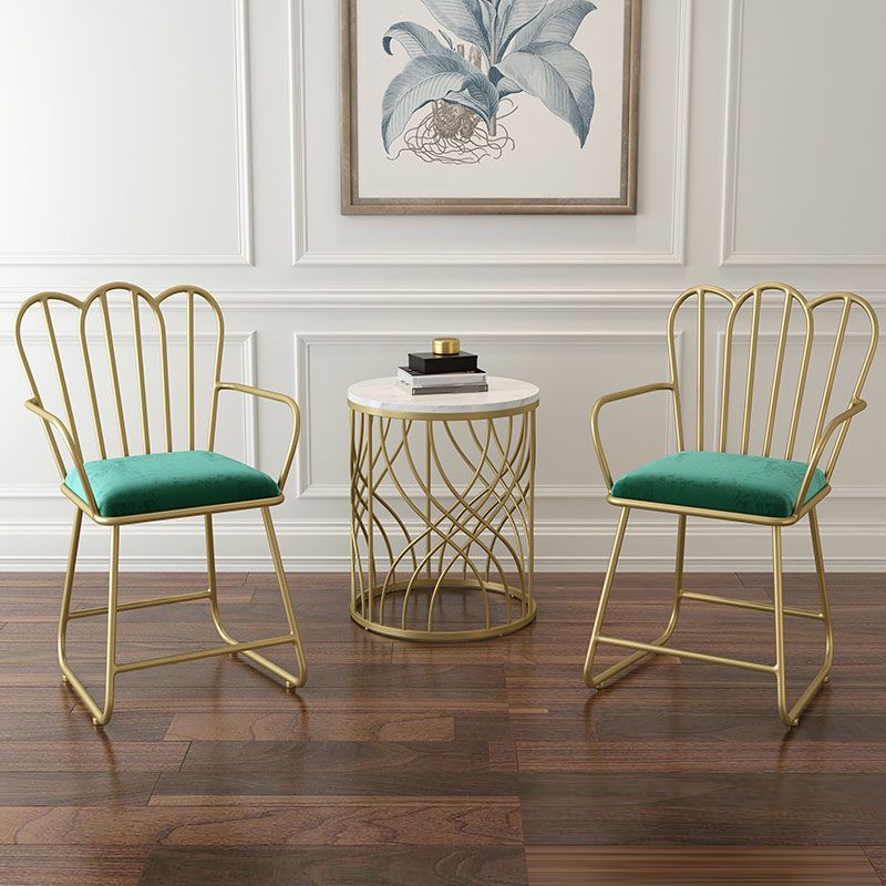 Glam Velvet Dining Room Chair Metal Dining Side Arm Chair for Restaurant Use Clearhalo ' kitchen&dining_furn' 'Dining Chairs' 'Dining Tables & Seating' 'dining_chair' 'furn' 'furn_dining_chair' 'Furniture' 'furniture_dining_chair' 'Kitchen & Dining Furniture' 'kitchen' 1200x1200_59c030b7-002f-46c8-bf86-ebfd8176b593