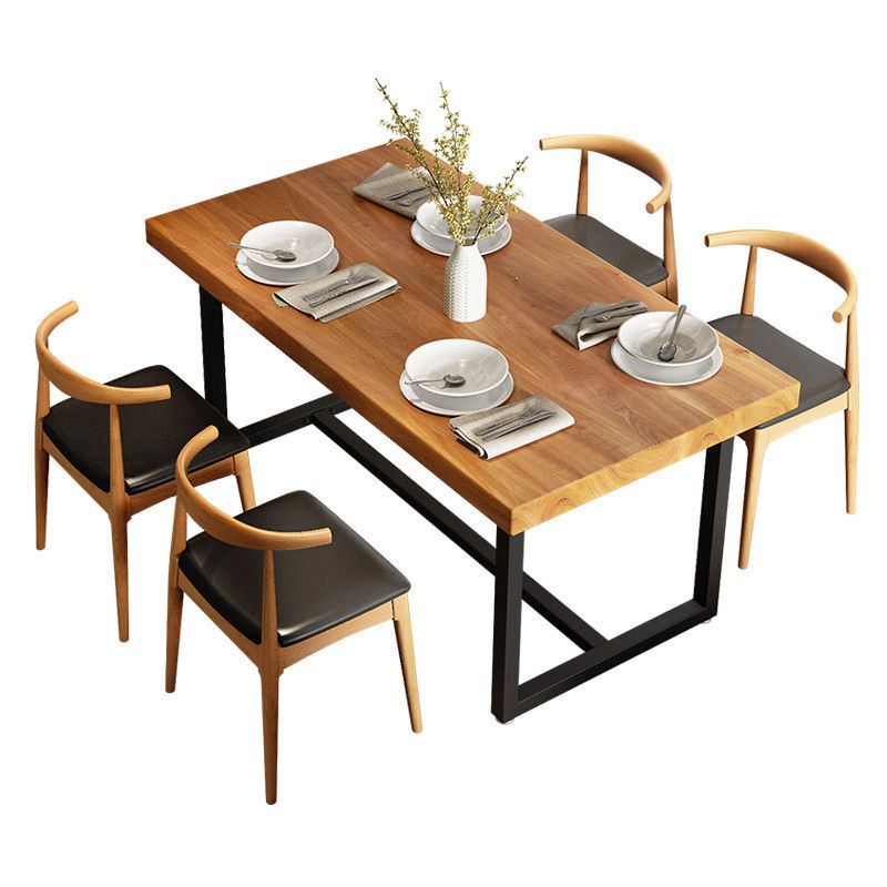 Mesa de comedor con caballete rectangular, mesa de madera moderna para comedor y Bar