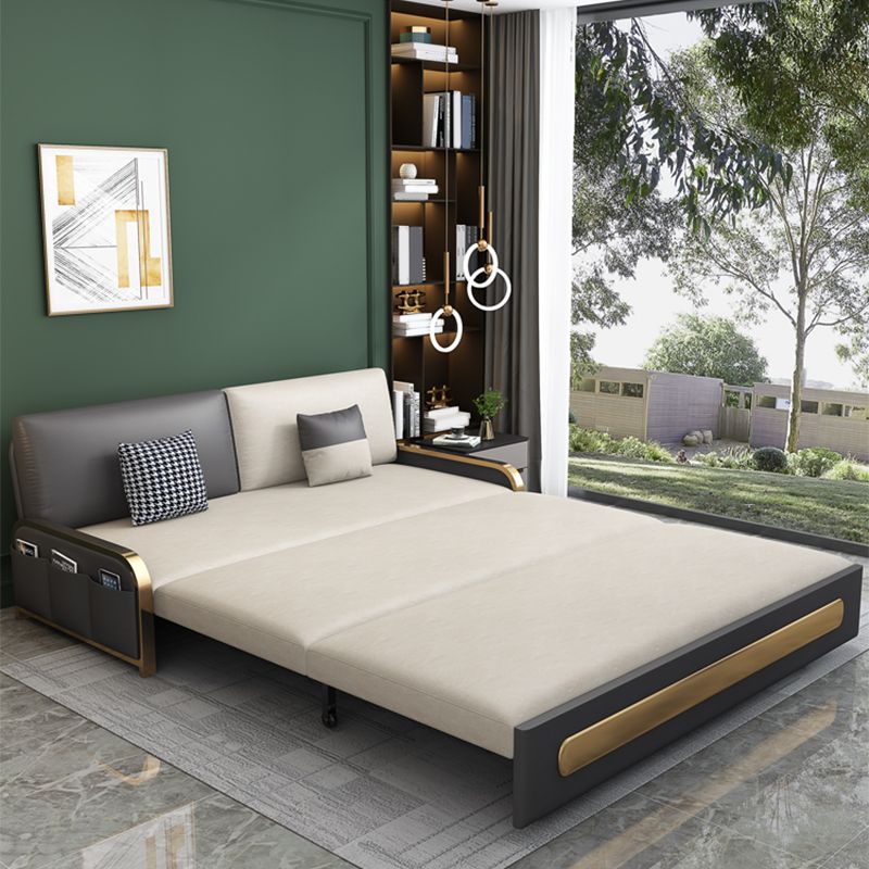 Estilo moderno 33.46 "Sofá ancho de sofá Faux Cuero sofá con almacenamiento