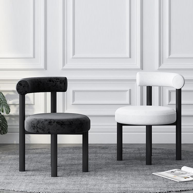 Designer Style Velvet Side Chair Open Back Matte Finish Dining Chair Clearhalo ' kitchen&dining_furn' 'Dining Chairs' 'Dining Tables & Seating' 'dining_chair' 'furn' 'furn_dining_chair' 'Furniture' 'furniture_dining_chair' 'Kitchen & Dining Furniture' 'kitchen' 1200x1200_59c20bfc-de16-4e99-b71c-90427c3d7ad9