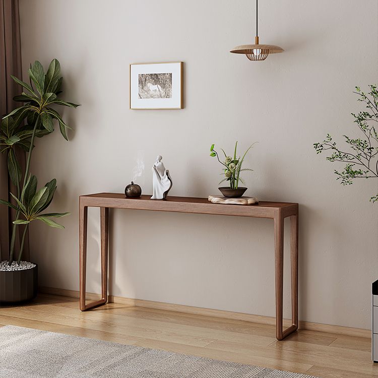 Tavolo da console rettangolare moderna Tabella di divano console in legno in naturale/marrone