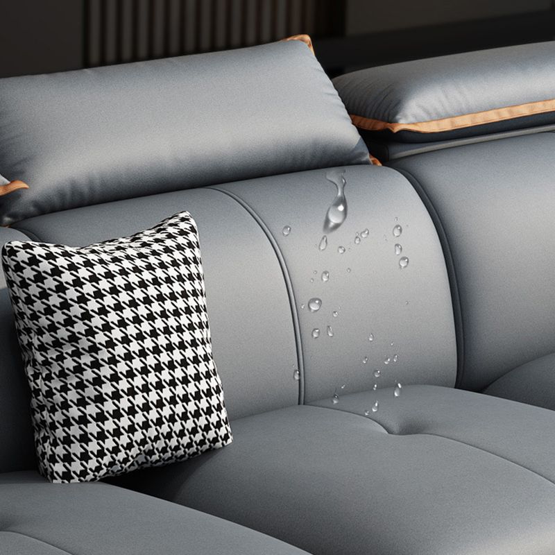 Grey Pillowed Back Cushions Furniture Sectionals with Pillows Clearhalo 'furn' 'furn_sectionals' 'Furniture' 'furniture_sectionals' 'kitchen' 'kitchen_sectionals' 'Living Room Furniture' 'Sectionals' 1200x1200_59c25f4c-c2c5-4315-a785-b971289e64cd