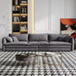 Contemporary Cushions Sofa & Chaise Loose Back Flared Arm Sofa