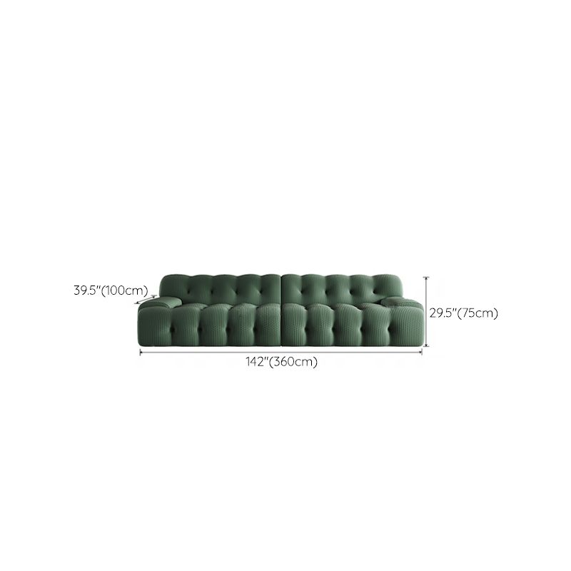 Modernistic Biscuit Back Sofa Tuxedo Arm Loveseat for Bonus Room