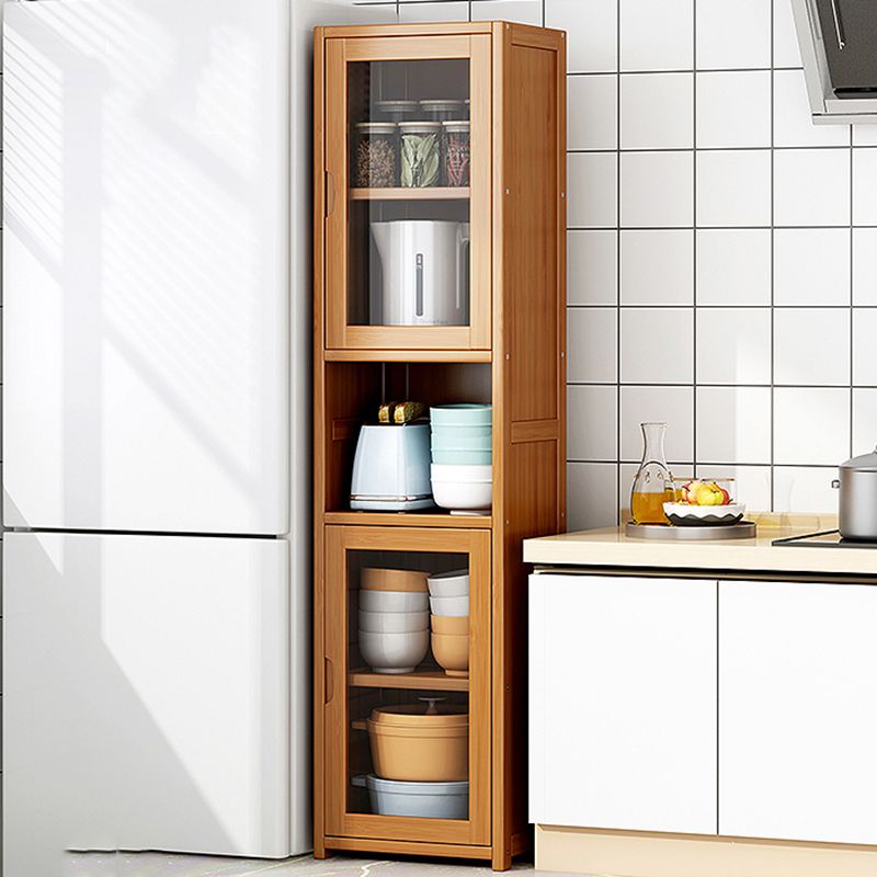 Contemporary Closed Back Bookcase Bamboo Vertical Bookshelf with Doors Clearhalo 'Bookcases' 'furn' 'furn_bookcases' 'Furniture' 'Office Furniture' 1200x1200_59c6a8da-cd64-4ce3-9918-147f33c86e99