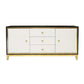 Glam Cabinets Mirrored Buffet 3 Drawers and 2 Doors Buffet Sideboard Clearhalo 'buffet_sideboard' 'Buffets & Sideboards' 'furn' 'furn_buffet_sideboard' 'Furniture' 'Kitchen & Dining Furniture' 1200x1200_59c6eea1-696b-4cf4-970c-5385454a3175