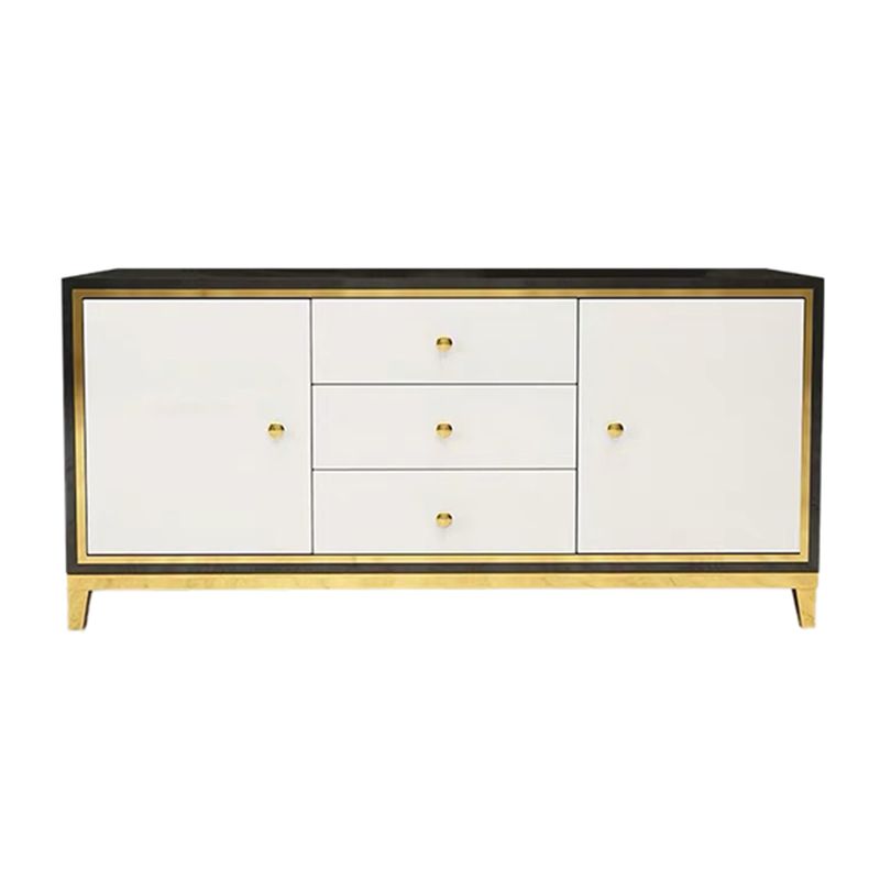 Glam Cabinets Mirrored Buffet 3 Drawers and 2 Doors Buffet Sideboard Clearhalo 'buffet_sideboard' 'Buffets & Sideboards' 'furn' 'furn_buffet_sideboard' 'Furniture' 'Kitchen & Dining Furniture' 1200x1200_59c6eea1-696b-4cf4-970c-5385454a3175