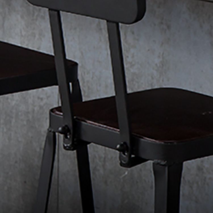 Chaise de comptoir noir industriel carré en métal de pied de pied de contre-tabouret