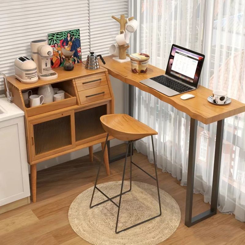 Rectangle Bar Dining Table Contemporary Wood Bar Table with Black Sled Base Clearhalo 'Bar Furniture' 'Bar Tables' 'bar_tables' 'furn' 'furn_bar_tables' 'Furniture' 'Kitchen & Dining Furniture' 1200x1200_59c9e20c-375f-4018-9a4c-92bcd27847df
