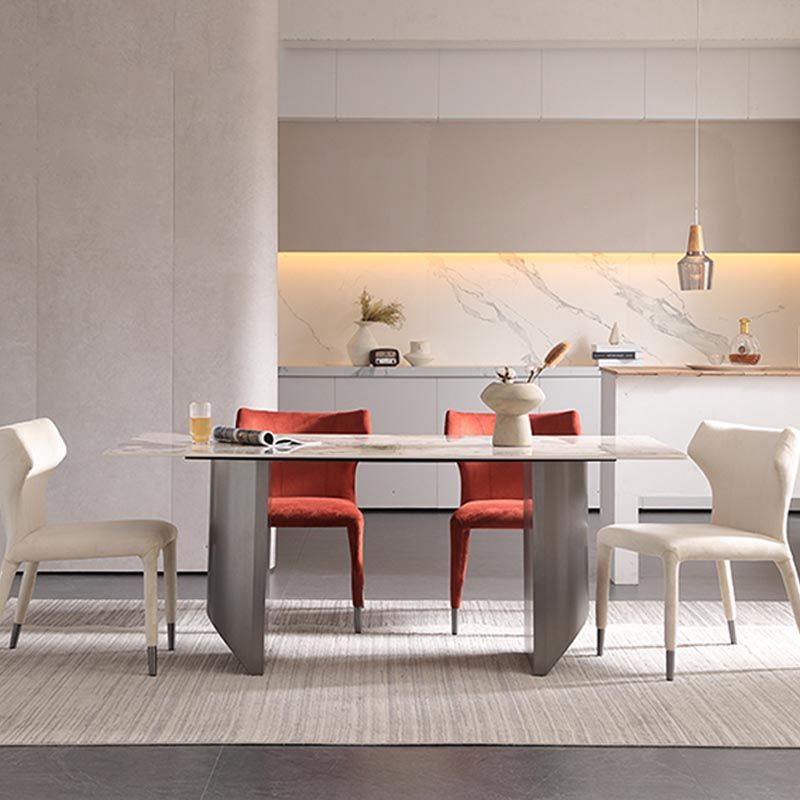 Silla de comedor de lino glamorosa silla lateral con patas de acero en acabado mate