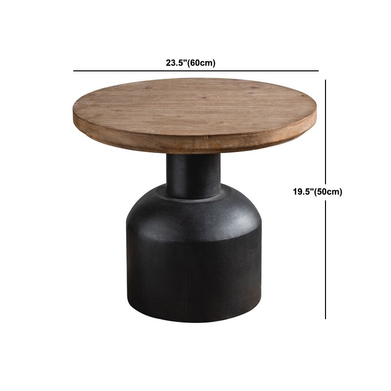 French Country Style Pedestal Base Base Round Old Solid Wood Table