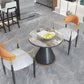Modern Round Dining Table for Home Glossy Stone Dinette Table with Metal Base Clearhalo 'Dining Tables & Seating' 'Dining Tables' 'dining_table' 'furn' 'furn_dining_table' 'Furniture' 'Kitchen & Dining Furniture' 1200x1200_59cd5451-ec84-4b54-a47a-2c7d1c83c0f9