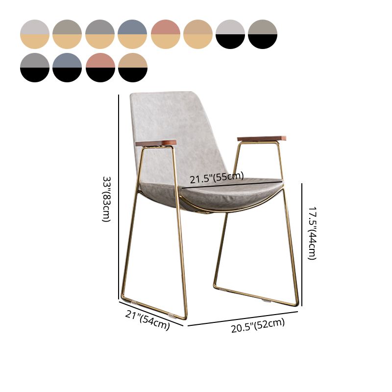Scandinavian Design Solid Back Dining Side Chair Leather Dining Side Chair Clearhalo ' kitchen&dining_furn' 'Dining Chairs' 'Dining Tables & Seating' 'dining_chair' 'furn' 'furn_dining_chair' 'Furniture' 'furniture_dining_chair' 'Kitchen & Dining Furniture' 'kitchen' 1200x1200_59ce64c7-e05c-48e6-88fc-a8e29792e3a4