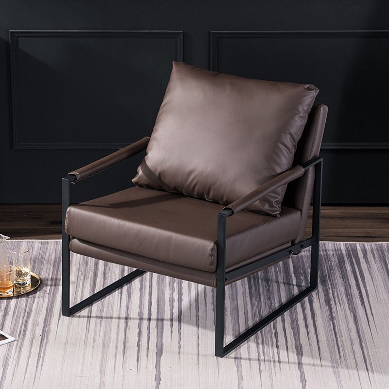 Sofá de brazo cuadrado de cuero moderno de mediados de siglo 32.2 "H para sala de estar