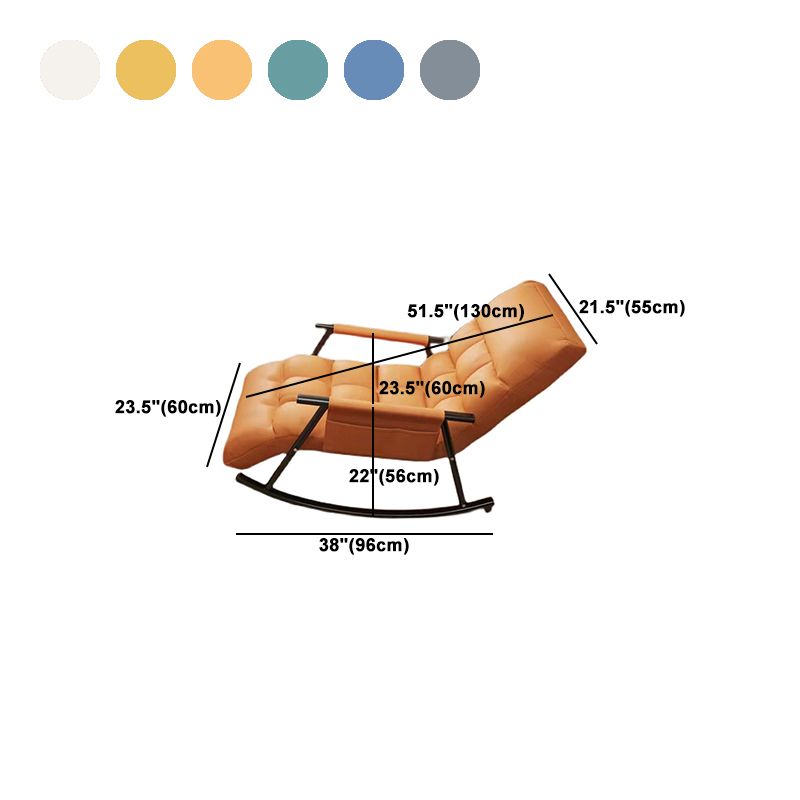 Chaise à bascule de style moderne Fauveau de chaise rembourrée en cuir avec rangement