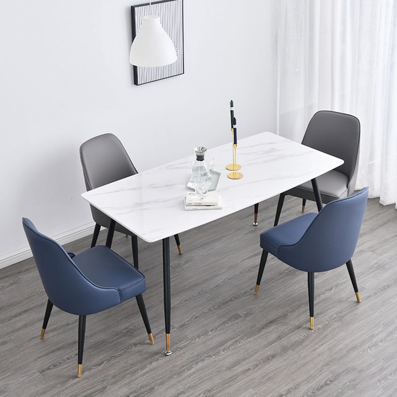 Nordic Style Metal Dining Armless Chair Upholstered Fabric Dining Side Chair Clearhalo ' kitchen&dining_furn' 'Dining Chairs' 'Dining Tables & Seating' 'dining_chair' 'furn' 'furn_dining_chair' 'Furniture' 'furniture_dining_chair' 'Kitchen & Dining Furniture' 'kitchen' 1200x1200_59cf4982-ce91-4d5a-901f-63247dadf710